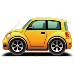 Cheery Yellow Compact Car