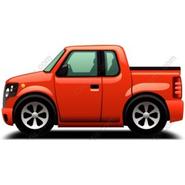 Vibrant Red Pickup Truck