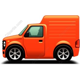 Vibrant Orange Delivery Van