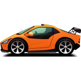 Dynamic Orange Sports Car