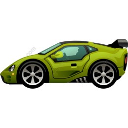 Dynamic Green Sports Car