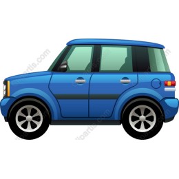 Vibrant Blue Compact Car