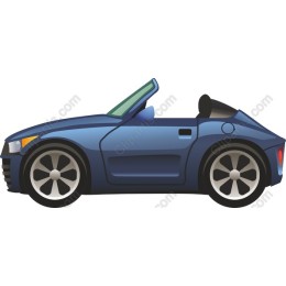 Sleek Blue Convertible Car