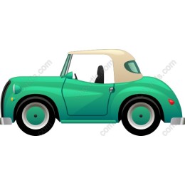 Vintage Green Convertible Car