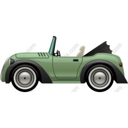 Classic Green Convertible Car