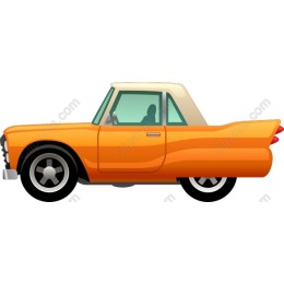 Orange Vintage Pickup Truck