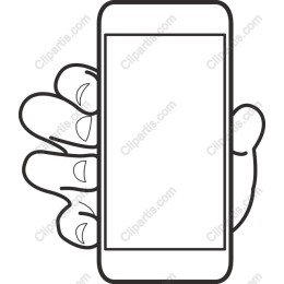Cartoon Hand Holding Smartphone