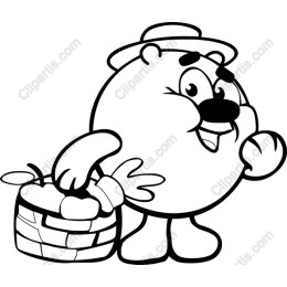 Cheerful Bear with Basket