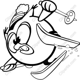 Cheerful Skiing Bird
