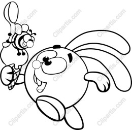Playful Bunny and Bee