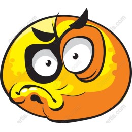 Vibrant Cartoon Face - Mischievous Expression