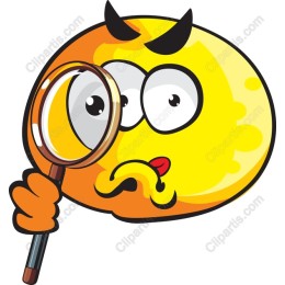 Curious Yellow Character with Magnifying Glass