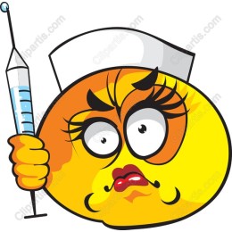 Cheerful Cartoon Nurse with Syringe