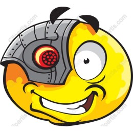Cheerful Cyborg Cartoon