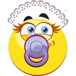 Cheerful Baby Face with Pacifier