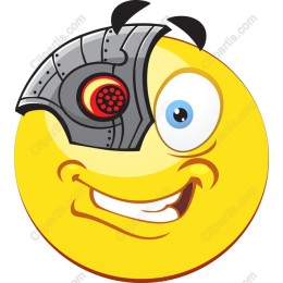 Futuristic Cyborg Smiley Face