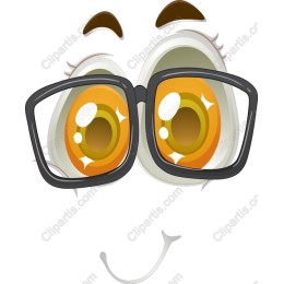 Whimsical Cartoon Eye with Glasses