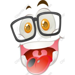 Quirky Smiling Face with Glasses