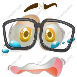 Surprised Glasses Character