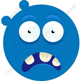 Frightened Blue Monster