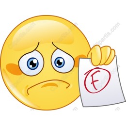 Sad Emoji Holding F Paper