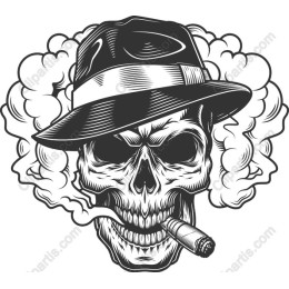 Vintage Skull with Fedora