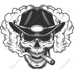 Smoky Cowboy Skull