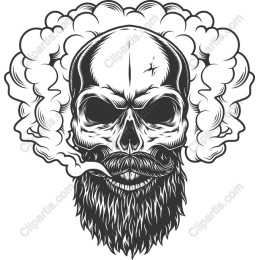 Smoky Skull with Beard