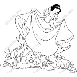 Whimsical Princess with Woodland Friends