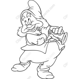 Whimsical Dwarf Playing Horn