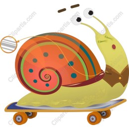 Whimsical Snail on Skateboard