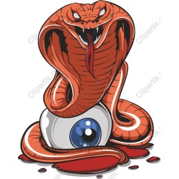 Surreal Red Snake and Eyeball