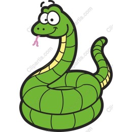 Cheerful Cartoon Green Snake