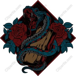 Coiled Snake and Roses