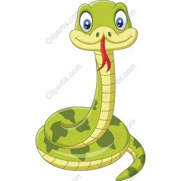 Playful Green Cartoon Snake