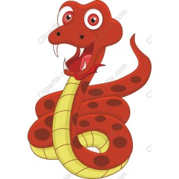 Playful Red Cartoon Snake