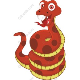 Playful Red Cartoon Snake