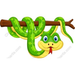 Playful Green Snake Cartoon