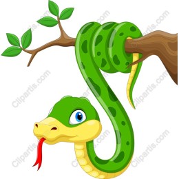 Friendly Cartoon Green Snake