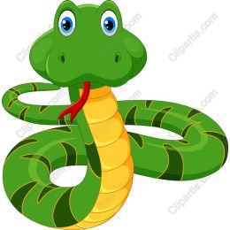 Whimsical Green Snake