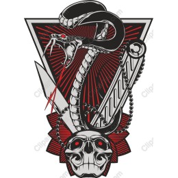Menacing Snake and Skull