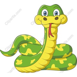 Cute Cartoon Green Snake