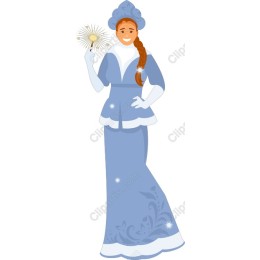Enchanting Winter Fairy in Elegant Blue Gown