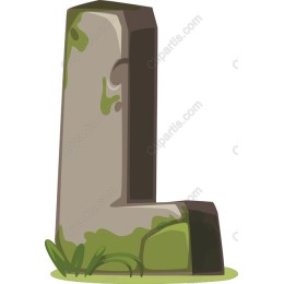Moss-Covered Stone Letter L