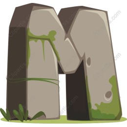 Mossy Stone Letter M