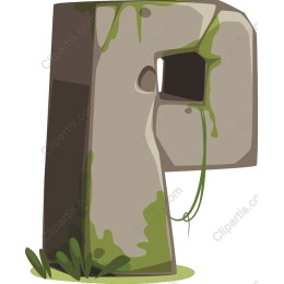 Mossy Stone Letter P