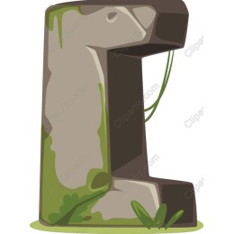 Nature-Inspired Stone Letter I