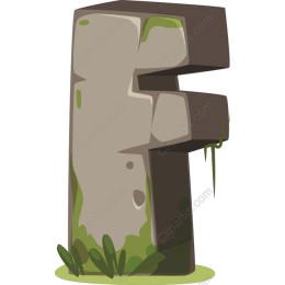 Moss-Covered Stone Letter F work