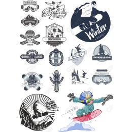 Snowboarding Clipart Bundle