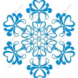 Blue Heart Snowflake